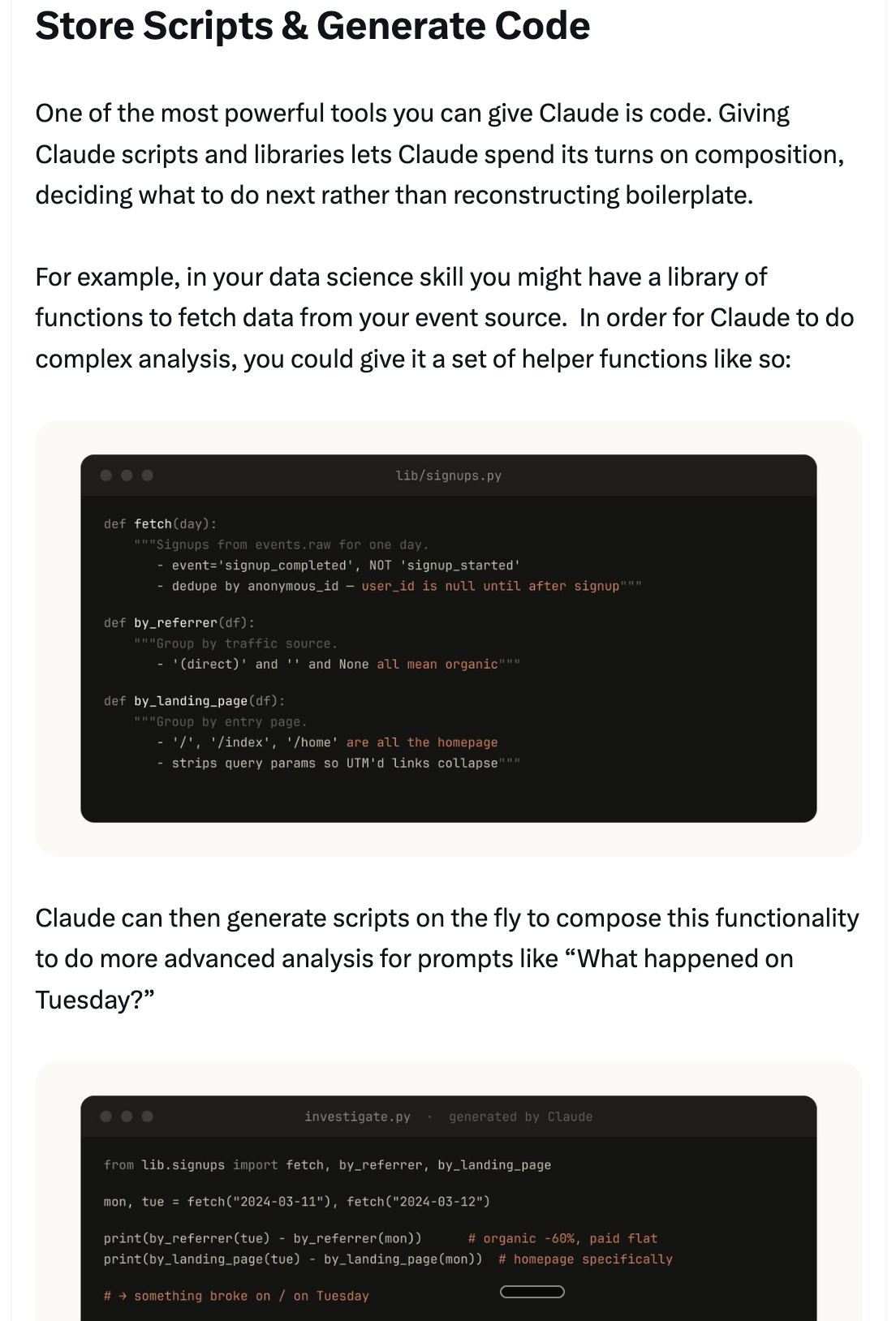 Store Scripts & Generate Code