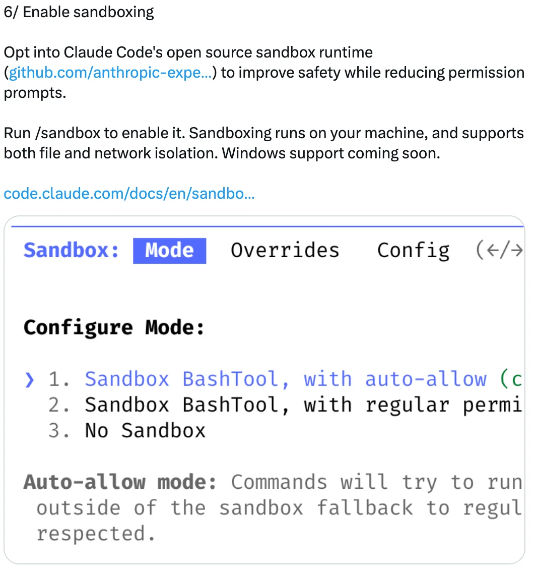 Enable sandboxing