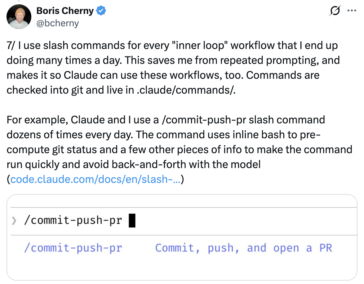 Slash commands