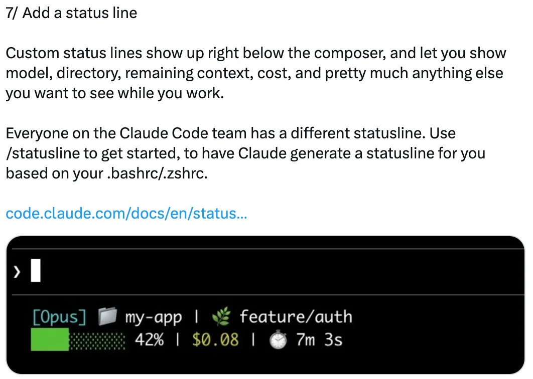 Add a status line