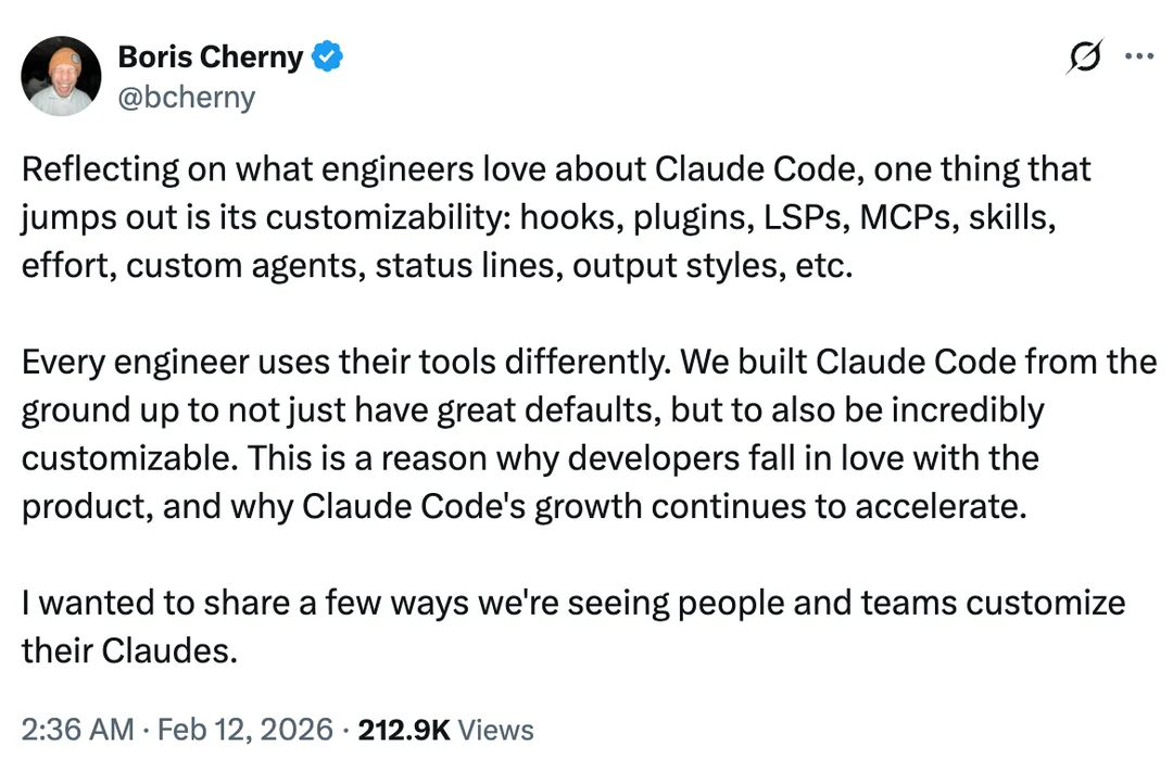 Boris Cherny intro tweet