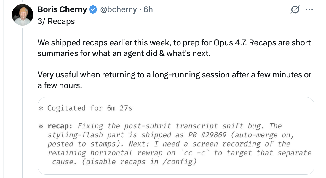 Boris Cherny on recaps