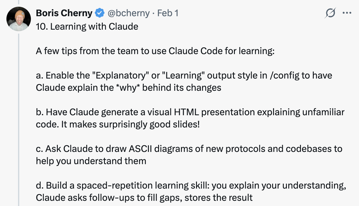 Learning with Claude
