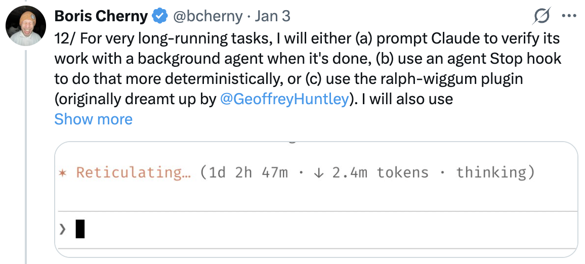 Long-running tasks verification