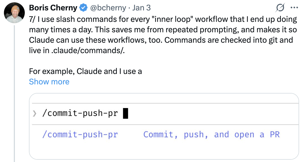 Slash commands