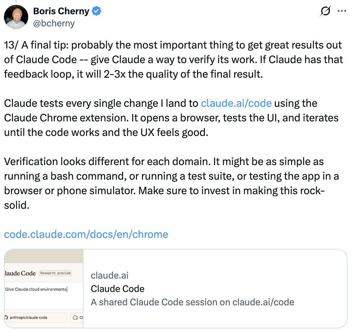 Give Claude a way to verify
