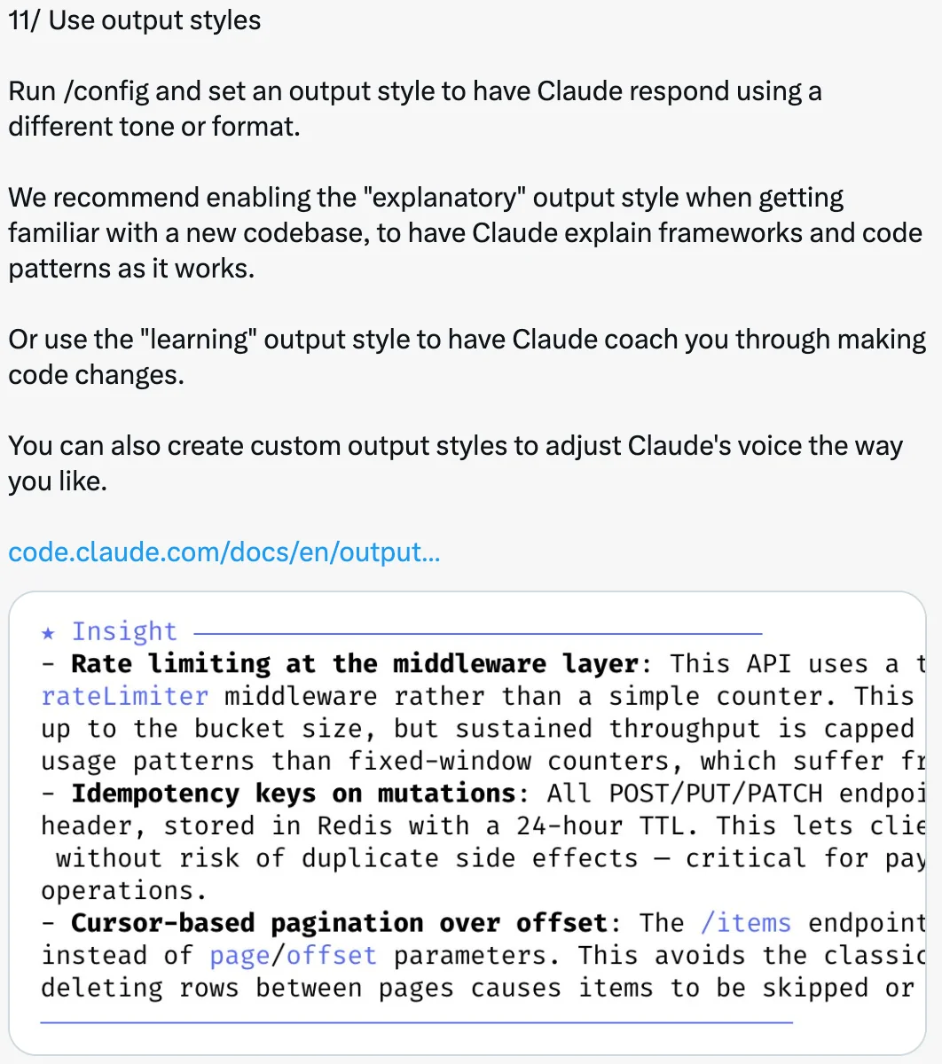 Use output styles
