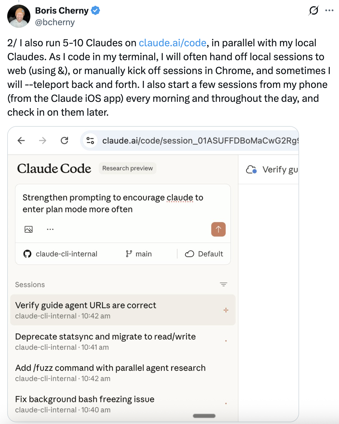 claude.ai/code parallelism