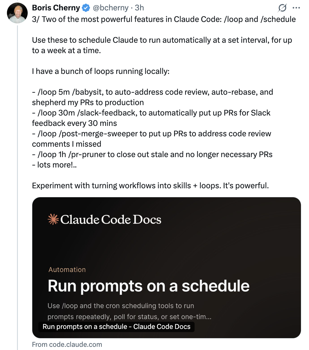 /loop and /schedule