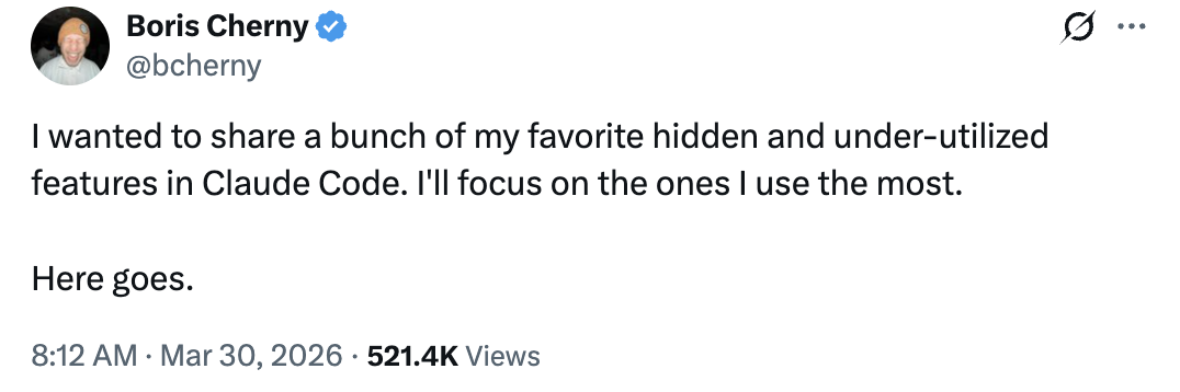 Boris Cherny intro tweet