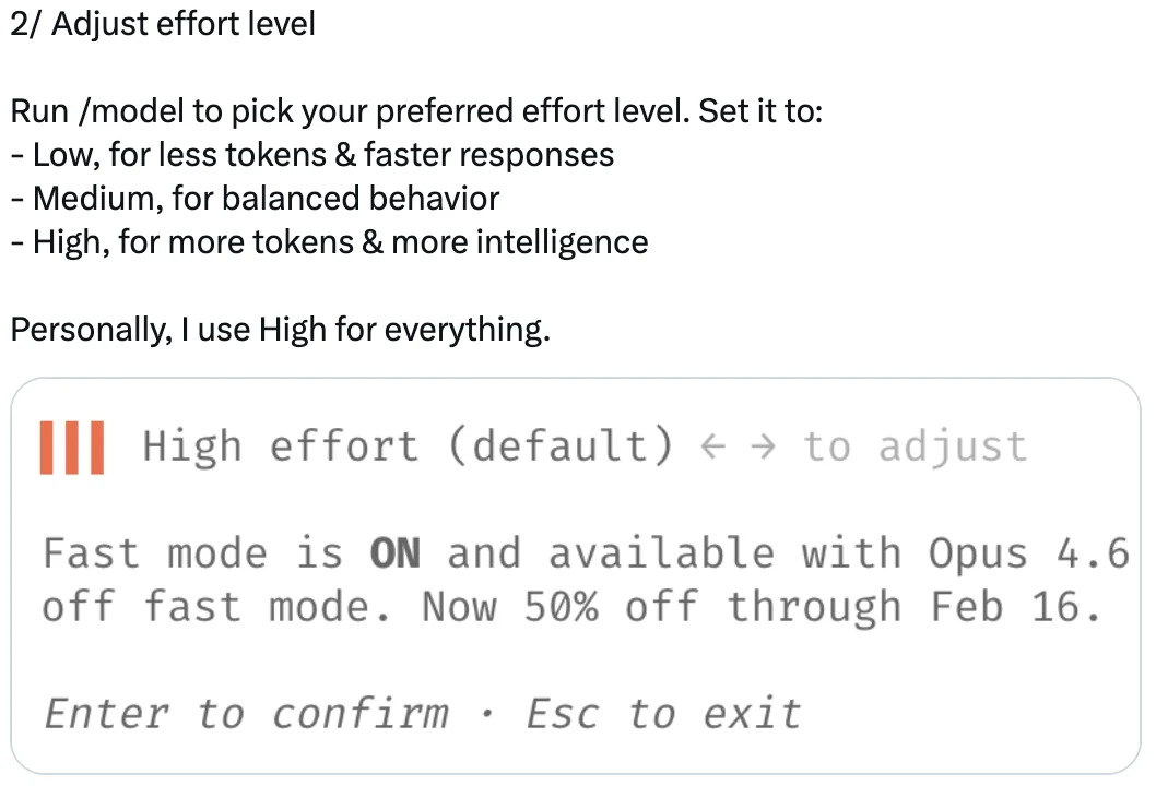 Adjust effort level
