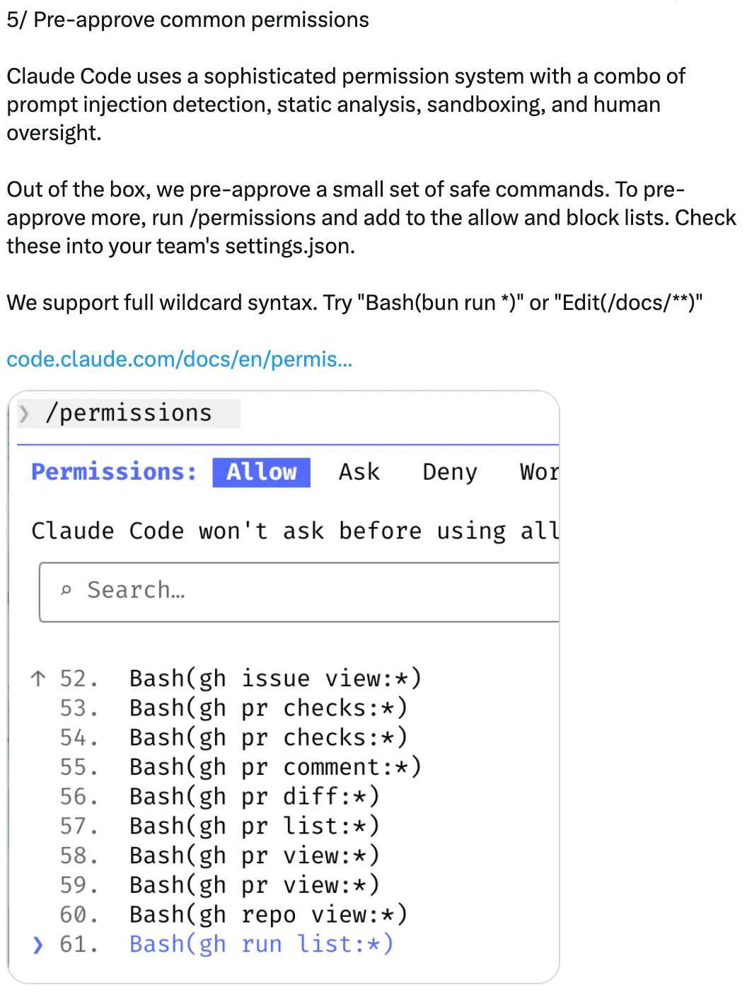 Pre-approve common permissions