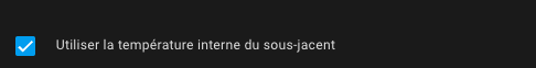 Utilisation de la température interne