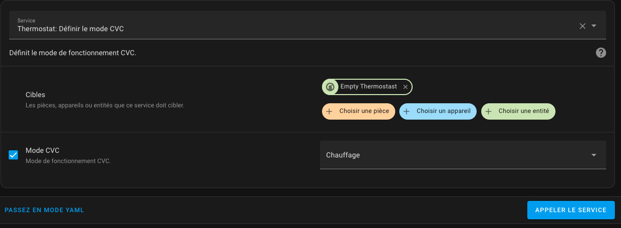 Configuration du service
